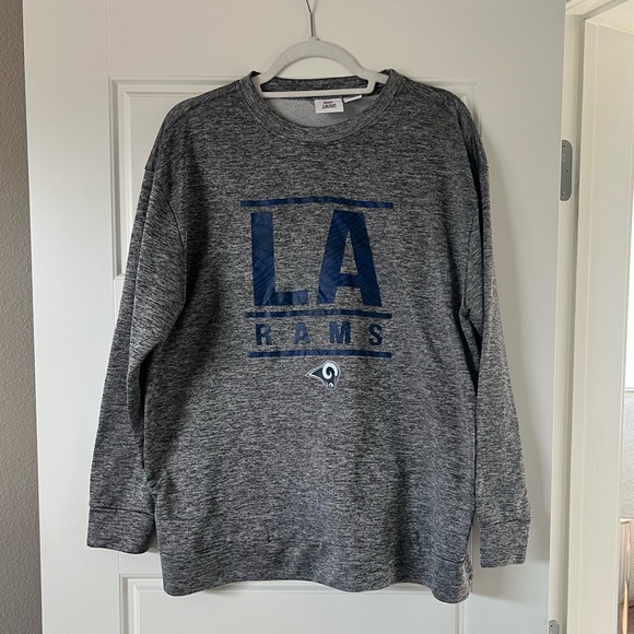 NFL Team Apparel Men’s LA Rams Heather Gray  and Blue light weight Sweatshirt - Picture 1 of 8